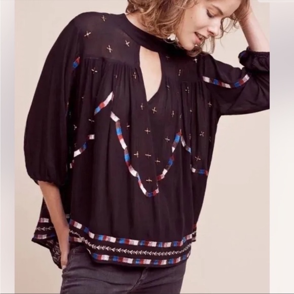 Anthropologie Tops - Anthropologie Chloe Oliver Beaded Embroidered Top